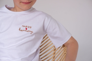 T-shirt - 134/140 - biały dziecięcy - Mess Love Harmony