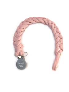 BRAIDED PACIFIER HOLDER PINK