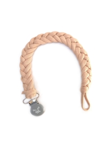 BRAIDED PACIFIER CLIP PEACH