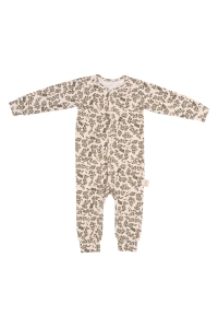 LONG SLEEVE RAMPERS ORGANIC GREEN FLORAL