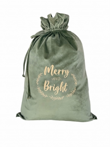 christmas bag forest green Merry and Bright.jpg