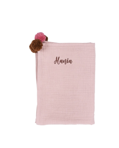 otulacz-muslin-pompony-pink hania.jpg