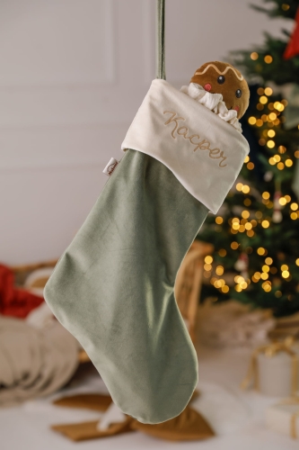 zielona skarpeta świąteczna