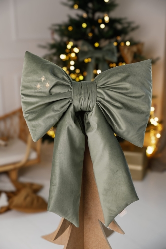 zielona kokarda świąteczna