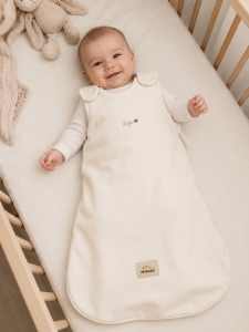 SLEEPING BAG ORGANIC FLEECE CREAM