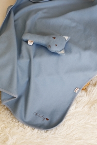 Kocyk fleece Blue z bawełny organicznej 