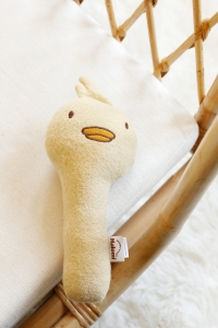 Grzechotka Duck organic fleece Butter Yellow